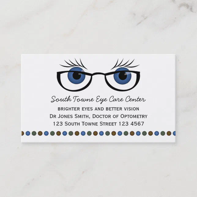 Blue Eyes and Glasses Appointment Card Zazzle