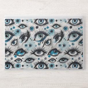 Blue Eyes and Lashes Watercolor Style HP Laptop Skin