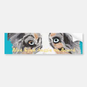 Blue Eyes Aussie on Board Bumper Sticker