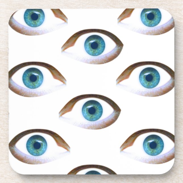blue eyes beverage coaster (Front)