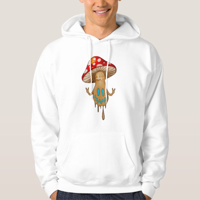 Blue Eyes Cute Mushroom Hooded Sweatshirt  (Front)