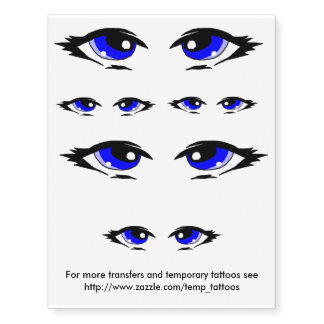 Blue eyes design transfers and temporary tattoos