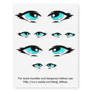 Blue eyes design transfers and temporary tattoos