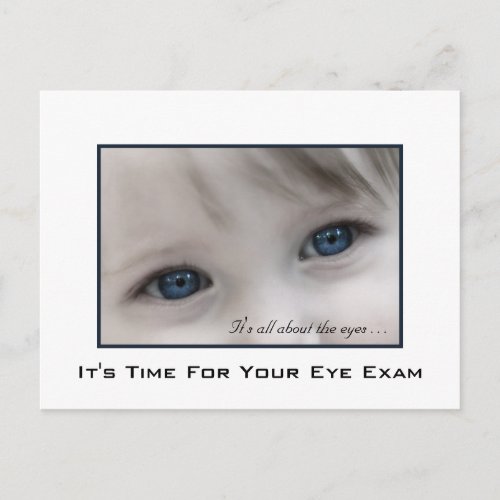 Blue Eyes Eye Exam Appointment Reminder Postcard