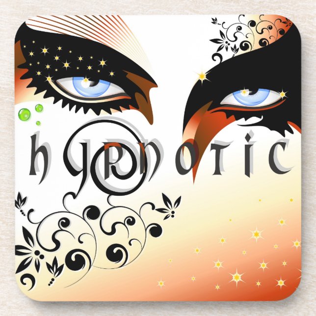 Blue Eyes Fashion Make Up Beverage Coaster (Front)