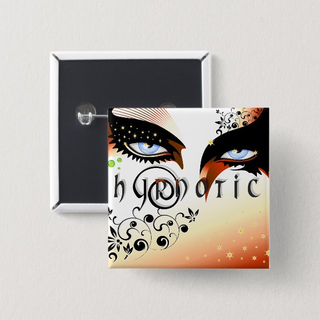 Blue Eyes Fashion Make Up Button (Front & Back)