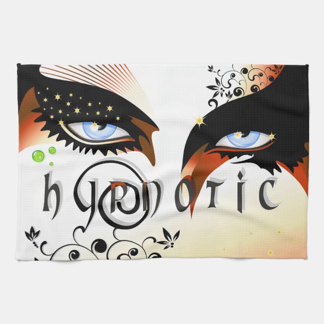 Blue Eyes Fashion Make Up Kitchen Towel (Horizontal)