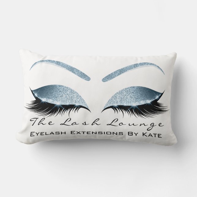 Blue Eyes Glitter Makeup Lashes Beauty Studio Lumbar Pillow (Front)