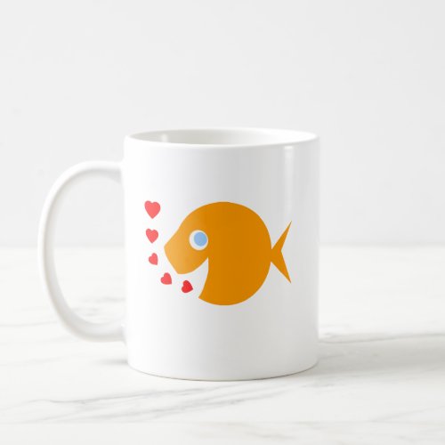 Blue Eyes Goldfish Valentines Day Cute Coffee Mug