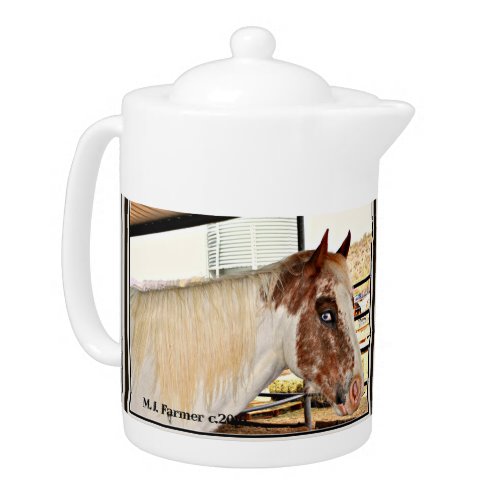 Blue Eyes Horse Accent Teapot