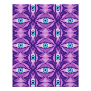 Blue Eyes in Purple Foliage Dark Botanical Art Poster