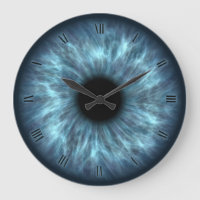 Blue eyes iris eyeball wall clock