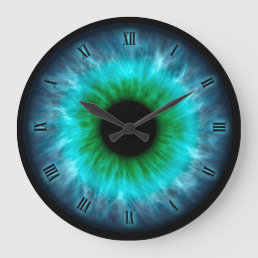 Blue eyes iris eyeball wall clock