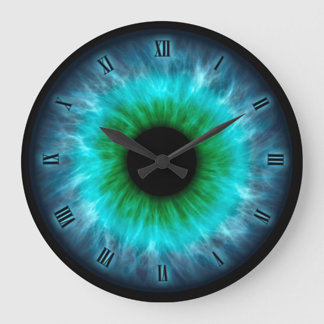 Blue eyes iris eyeball wall clock (Front)