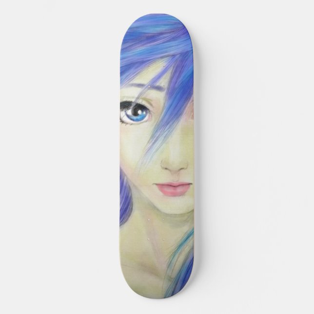 Blue Eyes Message Skateboard (Front)