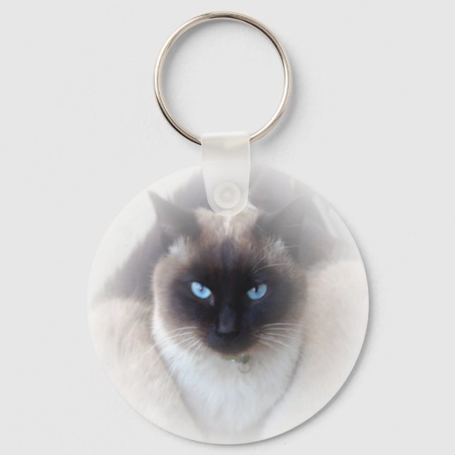 Blue eyes siamese cat keychain (Front)