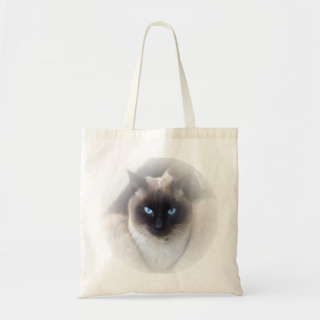 Blue eyes siamese cat tote bag (Front)