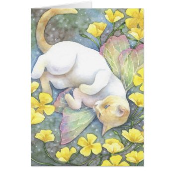 Blue Eyes - Siamese Fairy Cat Art Card by yarmalade at Zazzle