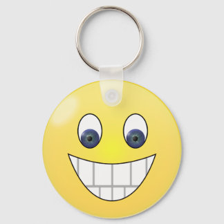 Blue eyes smile face keychain