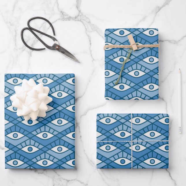 Blue Eyes Wrapping Paper Sheets (Front)