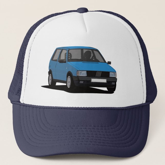 Blue F Uno Mille 80's supermini Trucker Hat (Front)