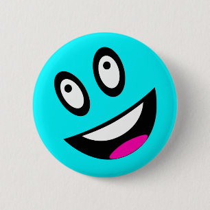 Blue Face Pinback Button