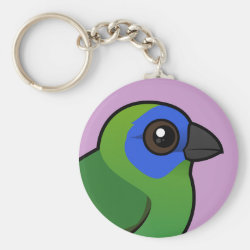 Blue-faced Parrotfinch Basic Button Keychain