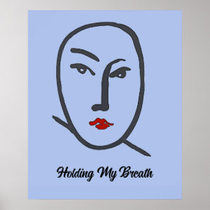 Blue Faces Abstract Poster