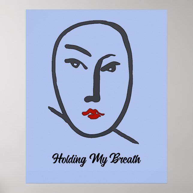 Blue Faces Abstract Poster (Front)