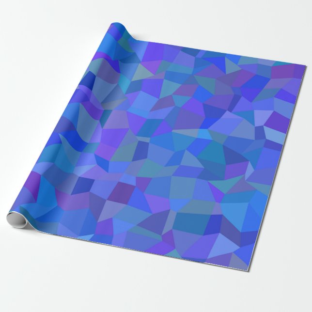 blue facets wrapping paper (Unrolled)