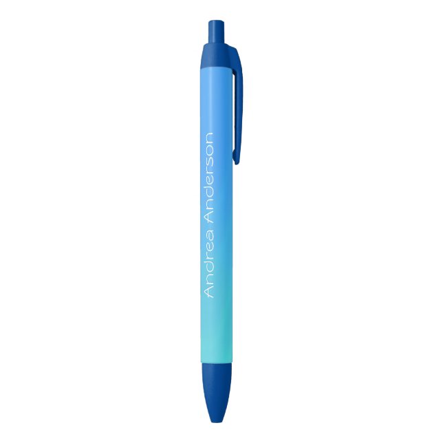 Blue Fade Personalized Ink Pen (Bottom (Vertical))