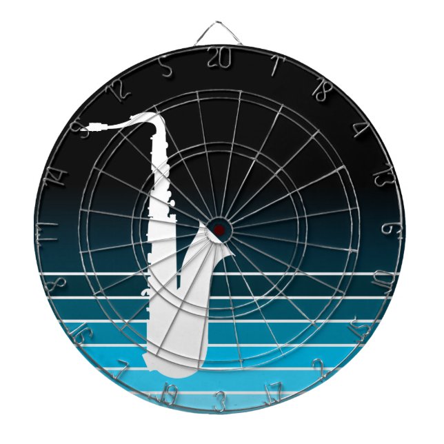 blue fade saxophone dart board (Front)