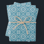 Blue Fair Isle Sweater Knit Pattern Christmas Wrapping Paper Sheets<br><div class="desc">Bring warmth and festive charm to your holiday gifting with our Fair Isle Knit Christmas Wrapping Paper. Featuring a classic blue and white color scheme, this wrapping paper showcases a beautiful, intricate Fair Isle knit pattern that evokes the cozy comfort of winter sweaters. Perfect for wrapping everything from small trinkets...</div>