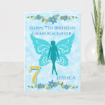Blue Fairy 7th Birthday Card<br><div class="desc">Blue Fairy 7th birthday card features a blue fairy on a cloudy blue background and a large number 7 on the front of the card. This card can be personalized from Granddaughter to Daughter, Sister , Niece or Cousin or the wording removed if desired. A lovely design for any little...</div>
