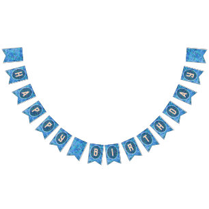Blue Fairy Birthday Bunting Flags