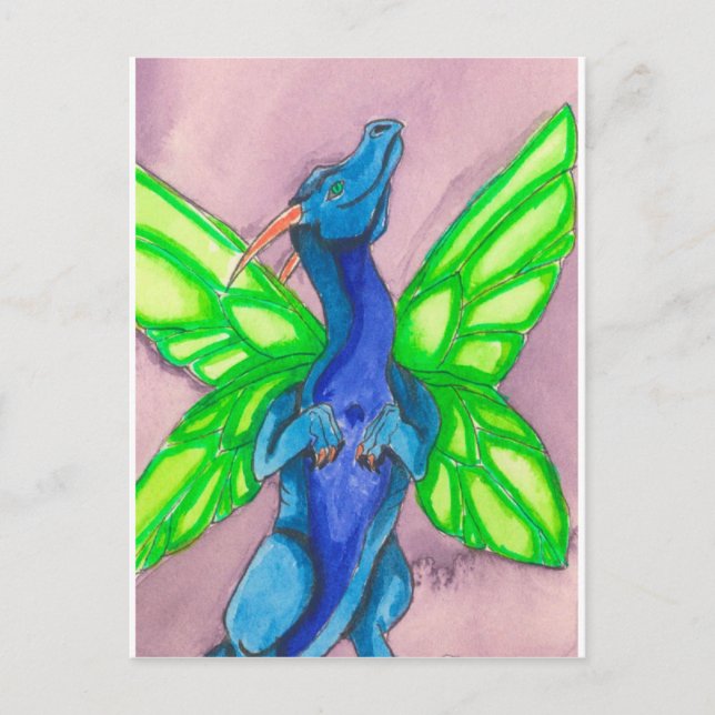Blue Fairy Dragon Postcard (Front)