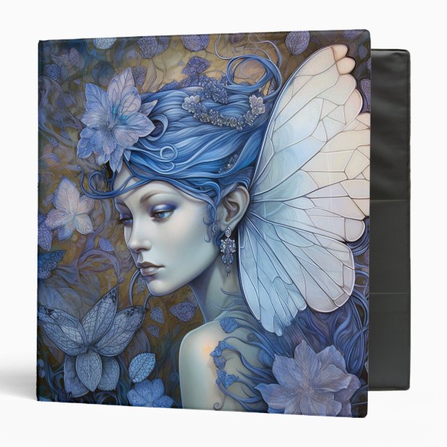 Blue Fairy Fantasy Art 3 Ring Binder (Front/Inside)