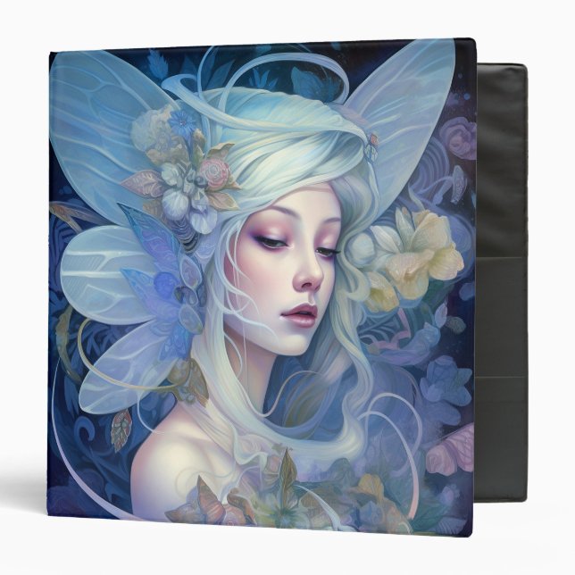 Blue Fairy Fantasy Art 3 Ring Binder (Front/Inside)