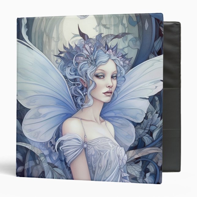 Blue Fairy Fantasy Art 3 Ring Binder (Front/Inside)