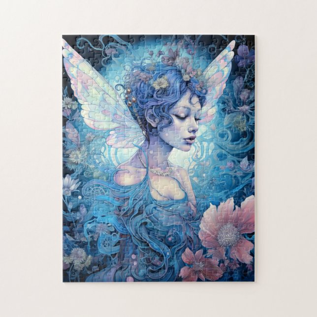 Blue Fairy Fantasy Art Jigsaw Puzzle (Vertical)