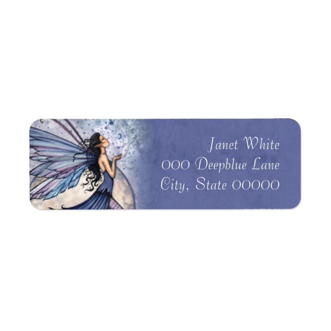 Blue Fairy Fantasy Art Label (Front)