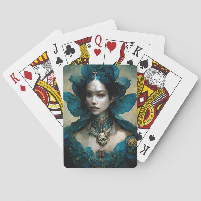 Blue Fairy Fantasy Art Playing Cards (Back)