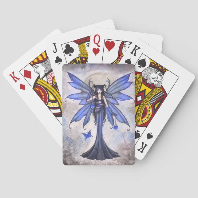 Blue Fairy Fantasy Art Playing Cards (Back)
