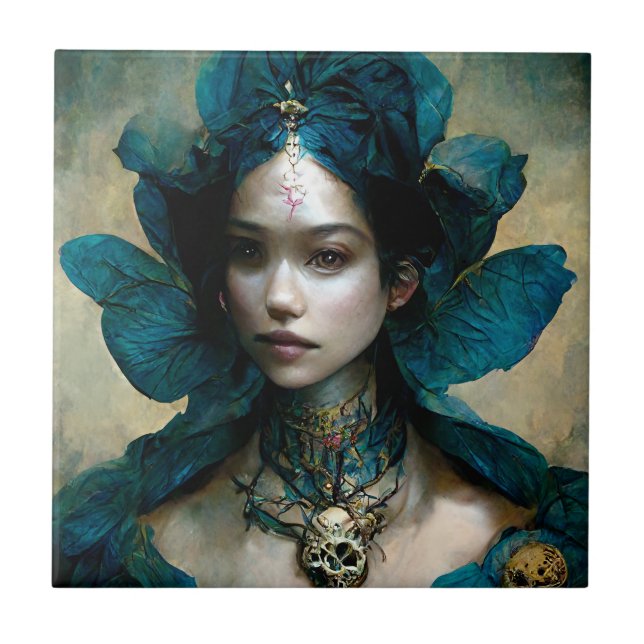 Blue Fairy Fantasy ceramic tile (Front)