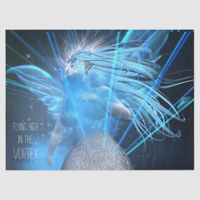 Blue Fairy In The Vortex Decoupage Tissue Paper (Front)