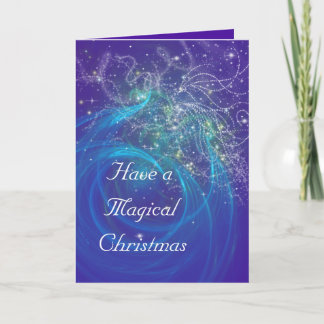 BLUE FAIRY LIGHTS HOLIDAY CARD