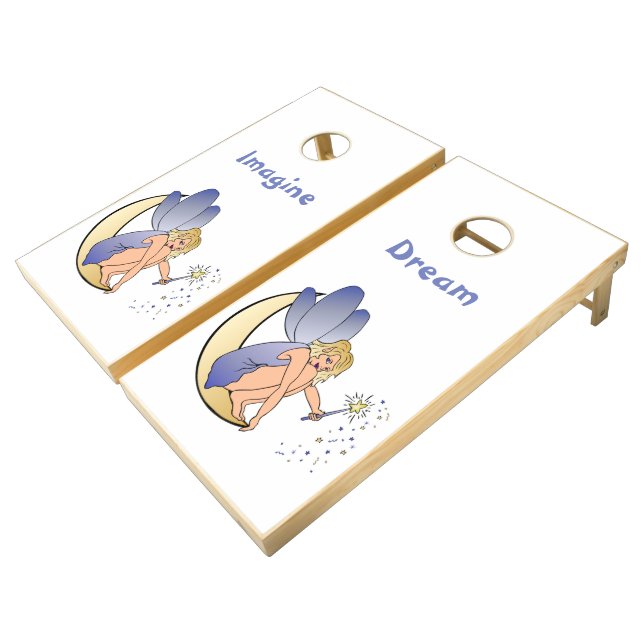 Blue Fairy Little Girls Event Cornhole Set (Angled)