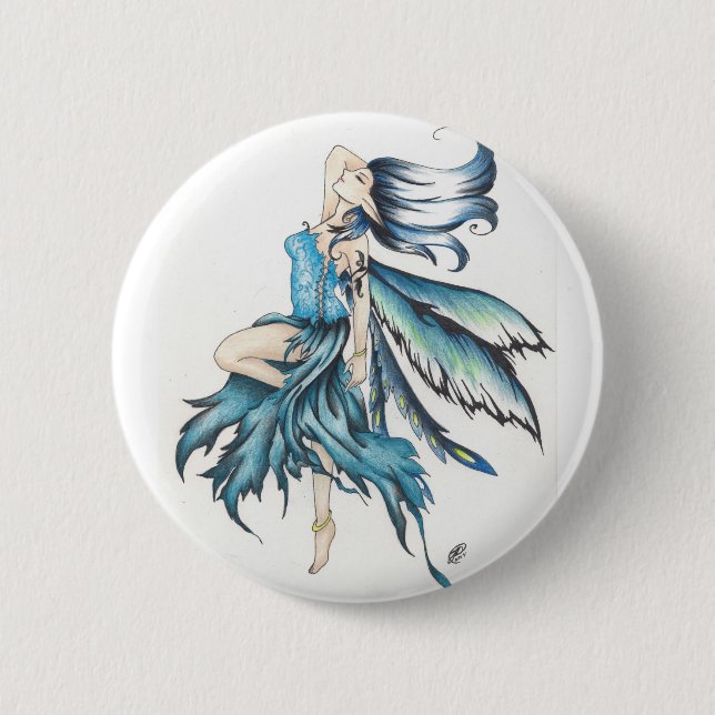 blue fairy pinback button (Front)
