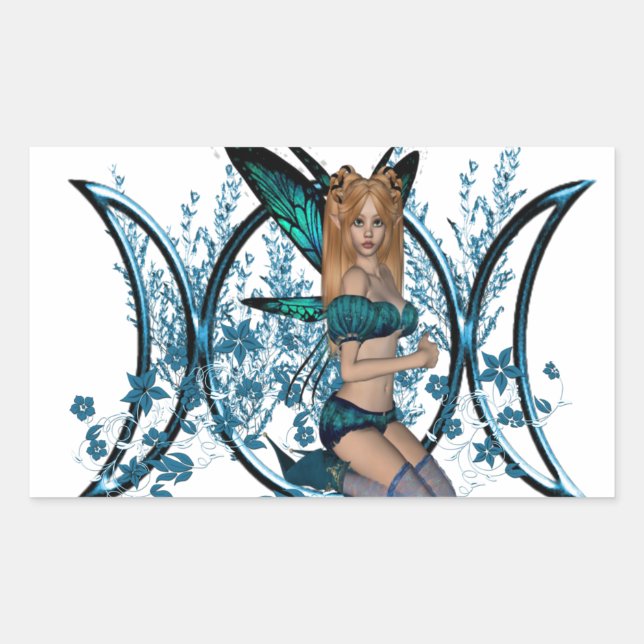 Blue Fairy Rectangular Sticker (Front)