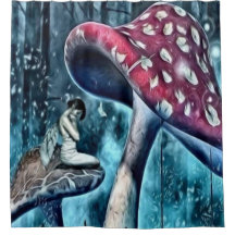 Blue Fairy Shower Curtain